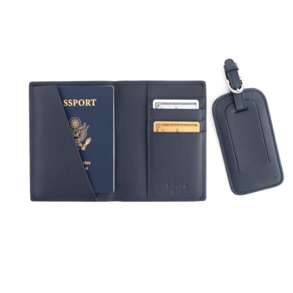 Brand New RFID PASSPORT CASE AND LUGGAGE TAG TRAVEL GIFT SET | BLACK